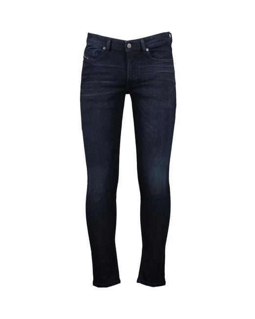 DIESEL Blue 1979 Sleenker Logo Embroidered Skinny Jeans for men