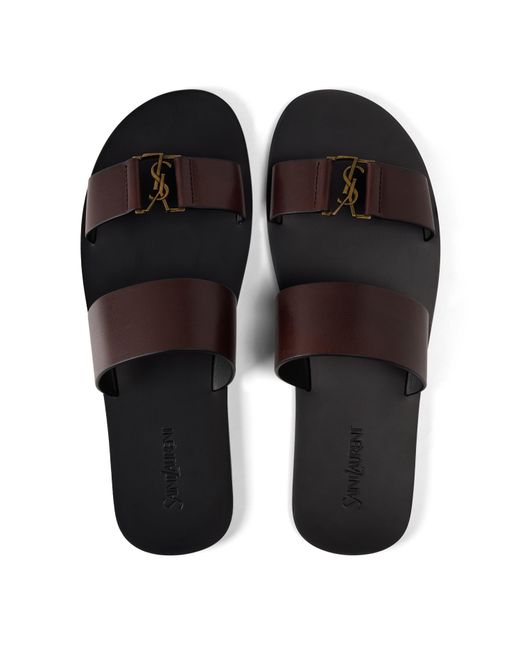 Saint Laurent Brown Minimalist Flatsole Sandals for men