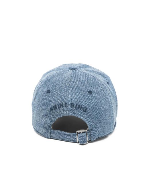 Anine Bing Blue Logo Embroidered Baseball Cap