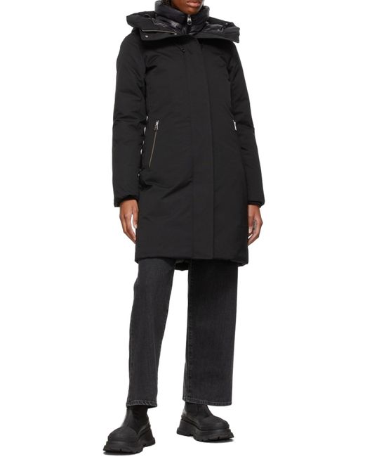 Mackage Black Padded Down Hooded Coat
