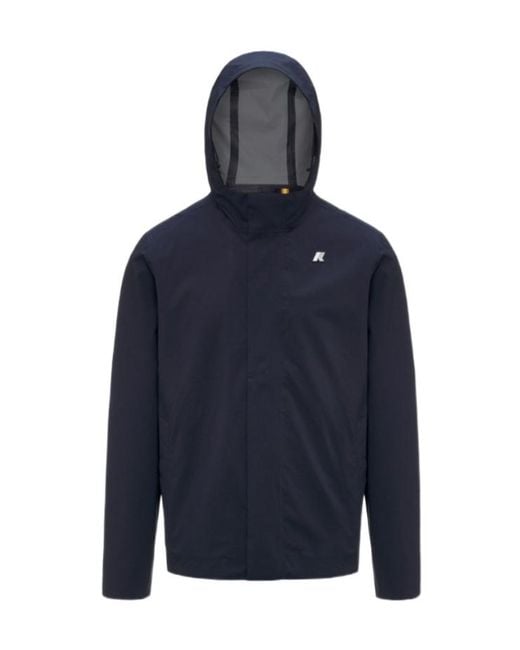K-Way Blue Stretch Hooded Jacket for men