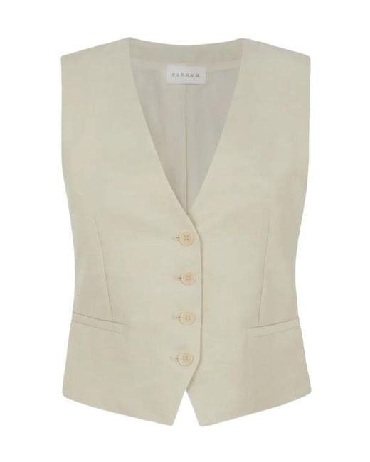 P.A.R.O.S.H. Natural V-Neck Button Vest