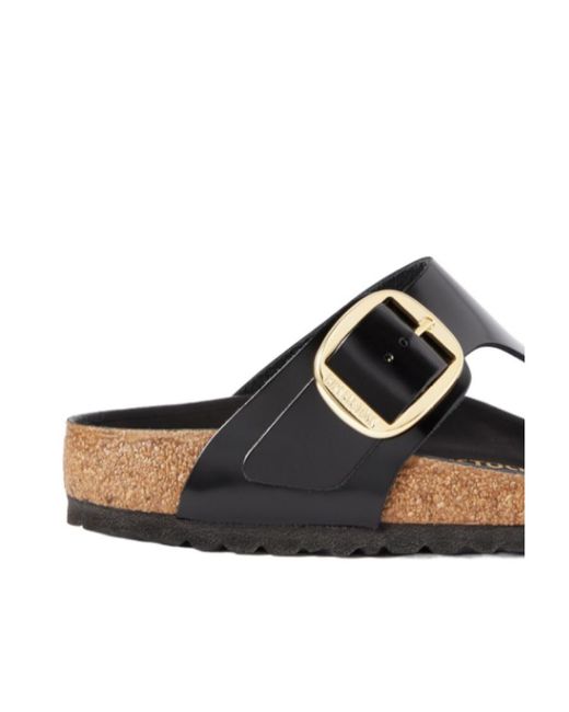 Birkenstock Brown Toe Slippers With Bright Side Of Logo