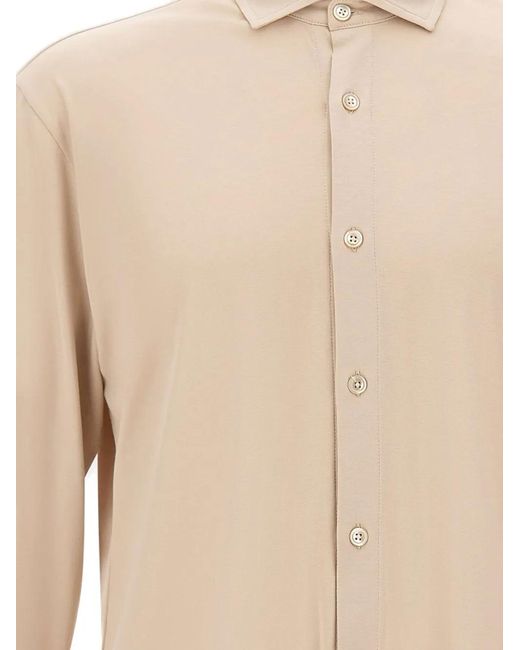 Eleventy White Classic Long-Sleeve Shirt for men