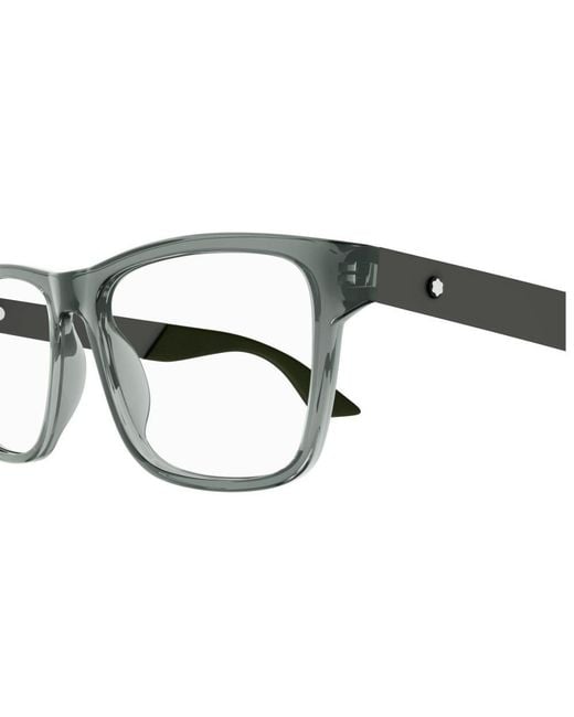 Montblanc Metallic Eyewear Mb0300O Rectangular Glasses And Frames