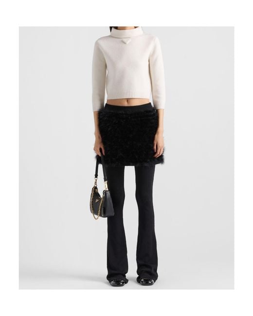 Prada White Wool Turtleneck
