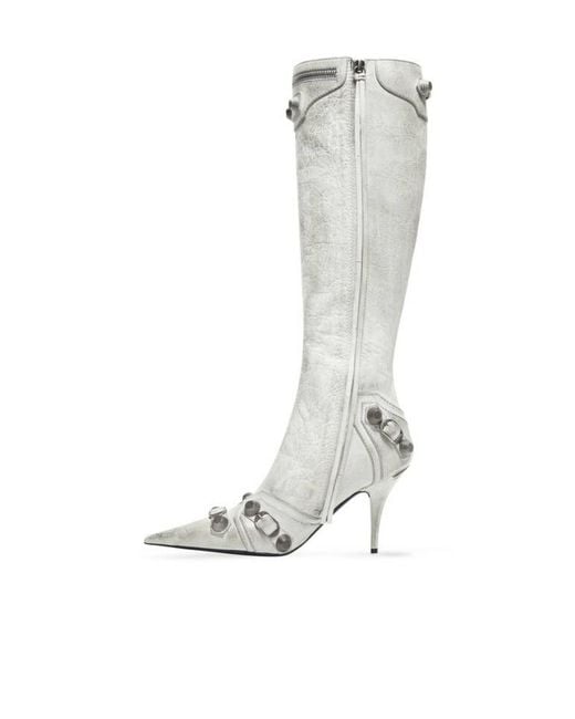 Balenciaga White Heeled Boots