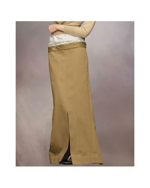 Maison Margiela Natural Skater Chino Long Skirt