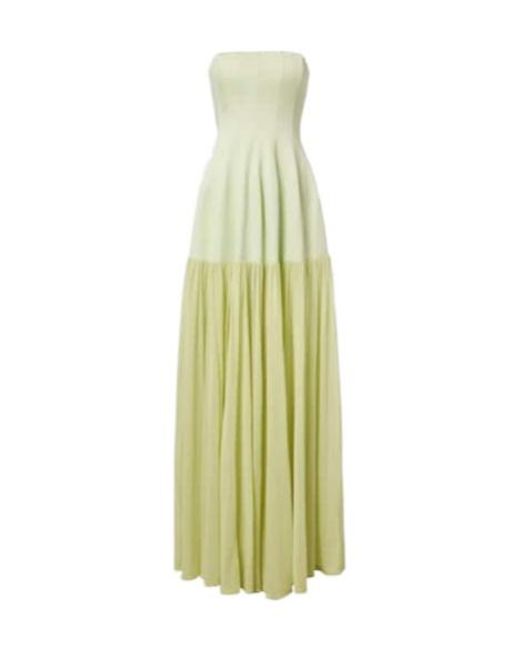 Jonathan Simkhai Green Sandrine Gathered Jersey Bustier Gown
