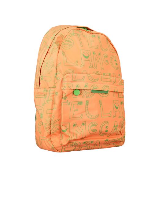 Stella McCartney Orange Printed Backpack