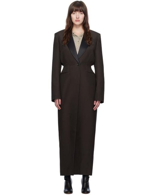 Khaite Black Bellow Single-Breasted Long Coat