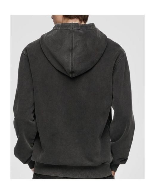 M I S B H V Gray Graphic-Print Zip-Up Hoodie for men