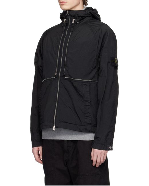 Stone Island Black Watro-Tc Convertible Jacket for men