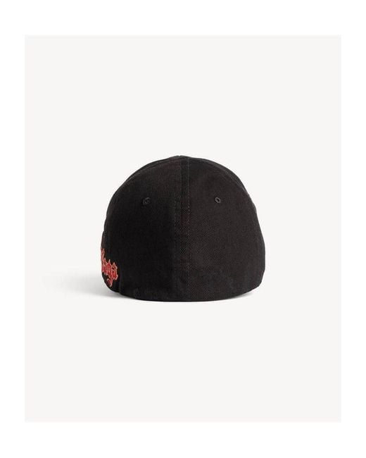 Balenciaga Black Distressed Gothic Placement No Closure Cap for men