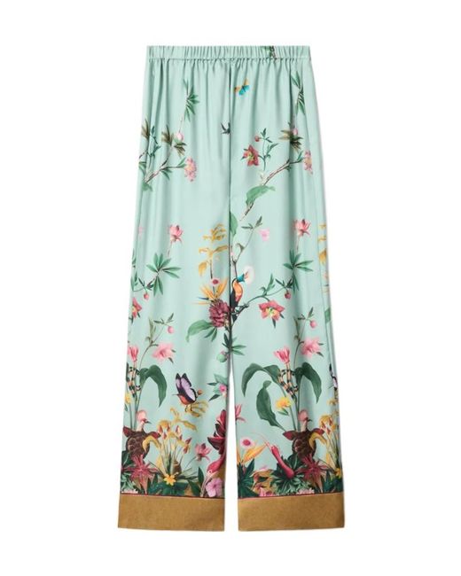 LaDoubleJ Green La Doublej Floral Wide-Leg Pants