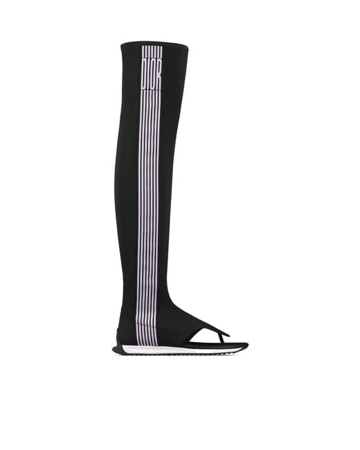 Dior Black Optical-D Thong Thigh Boot