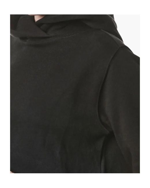 Thom Krom Black Cropped Cotton Hoodie