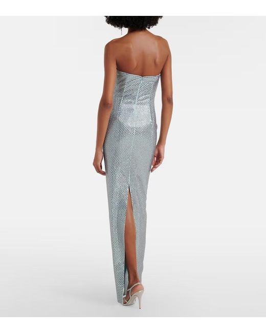 Roland Mouret Gray Origami Diamanté Corset Gown