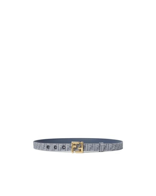 Fendi White Ff Jacquard Buckle Belt