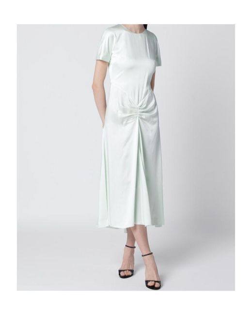 Victoria Beckham Green Bela Gathered Midi Dress