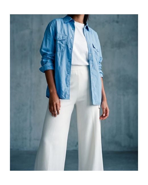 Aspesi Blue Long-Sleeve Casual Shirt-Style Jacket