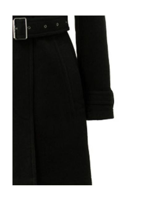 Burberry Black High Necktie Trench Coat