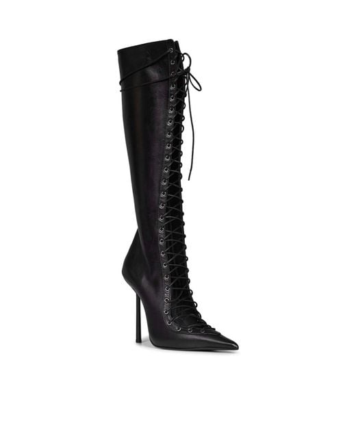 Le Silla Black Colette Heeled Lace Up Boots