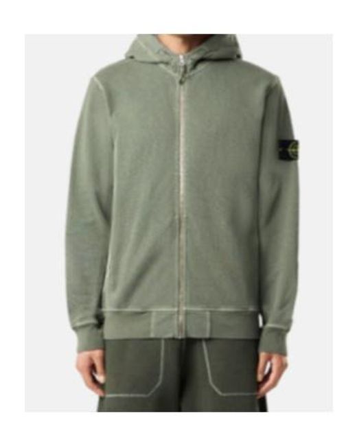 Stone Island Green Zip-Up Hooded Jacket for men