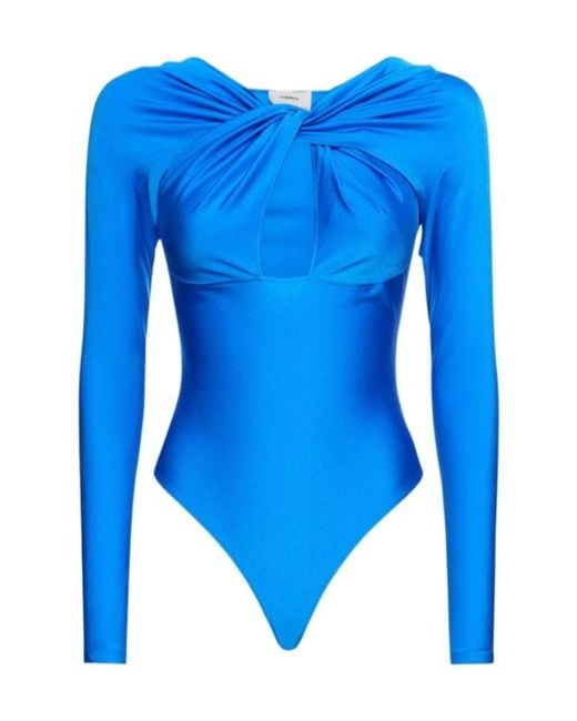 Coperni Blue Cutout Stretch Jersey Bodysuit