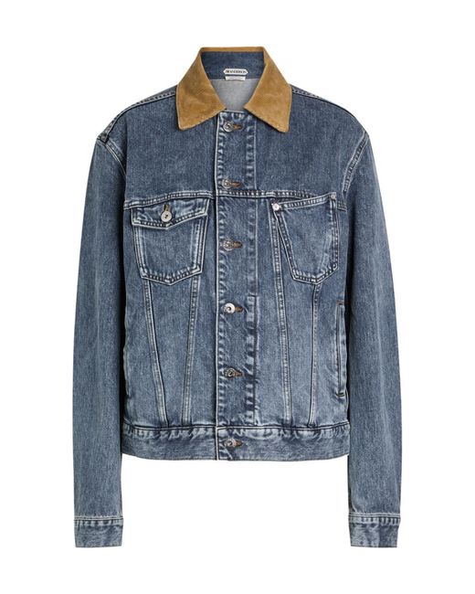 J.W. Anderson Blue Corduroy Collar Denim Jacket