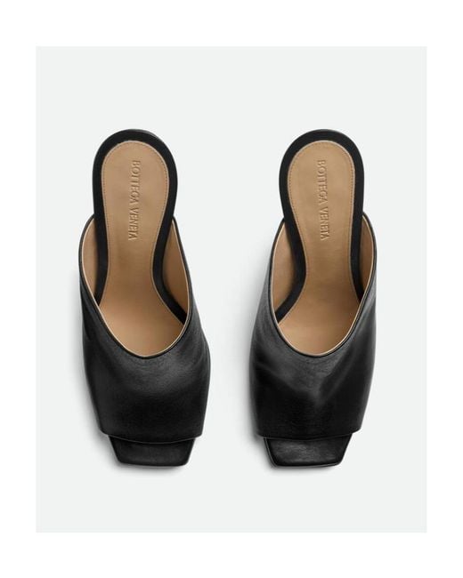 Bottega Veneta Black Knot Squared-Toe Mules