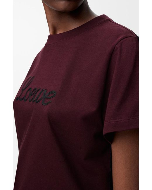 Loewe Red Logo Detail Crewneck T-Shirt