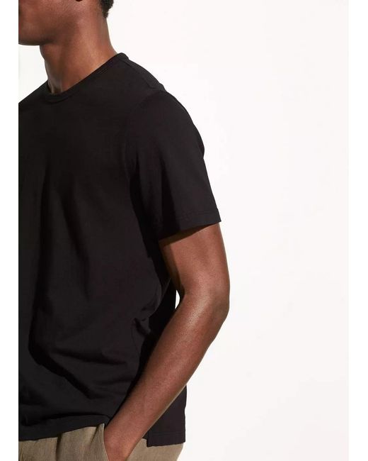 Vince Black T-Shirt With Round Neck And Short Sleeves for men