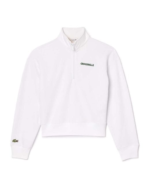 Lacoste White Minimalist And Versatile Sweatshirt