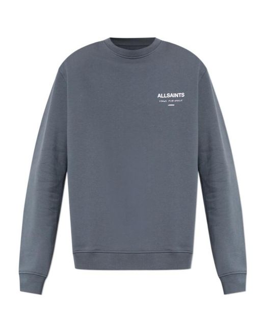 AllSaints Blue Underground Logo Sweatshirt for men