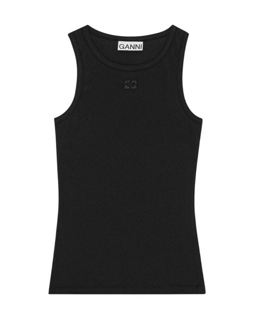 Ganni Black Tank Top