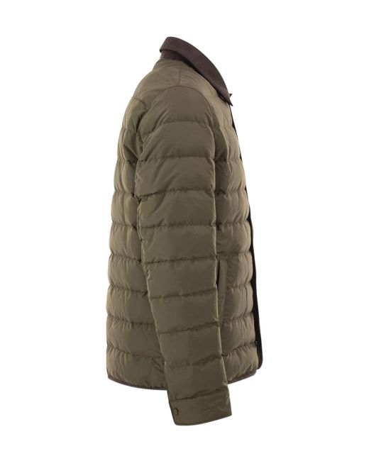 Herno Green Long-Sleeved Down Jacket for men