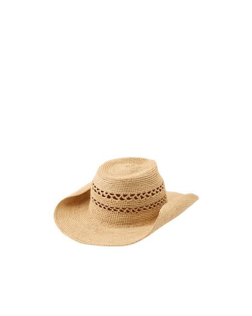 Helen Kaminski Natural Crochet-Knit Wide-Brim Hat