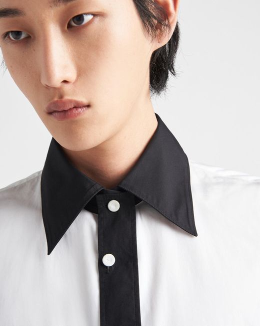 Prada White Button Down Straight Hem Shirt for men