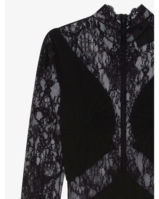 Givenchy Black Lace Detailed Mini Dress
