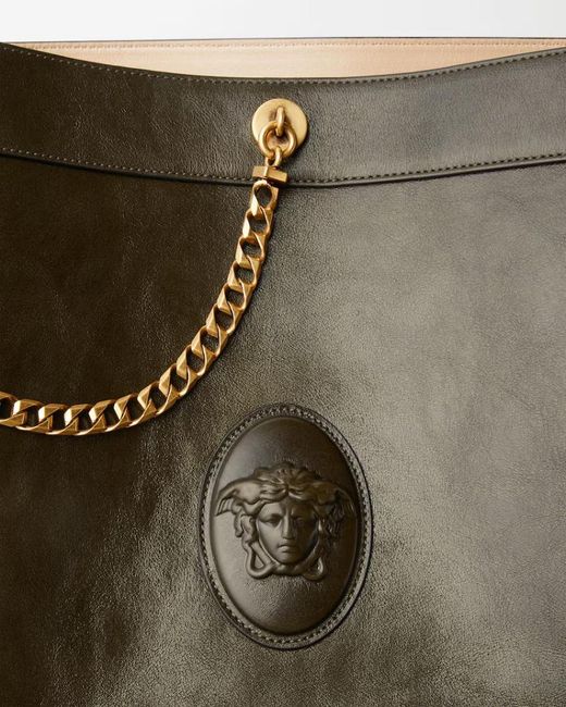 Versace Green Pivot Large Bucket Bag