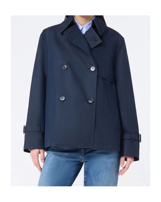 Weekend by Maxmara Blue Biglia Gabardine Trench Coat
