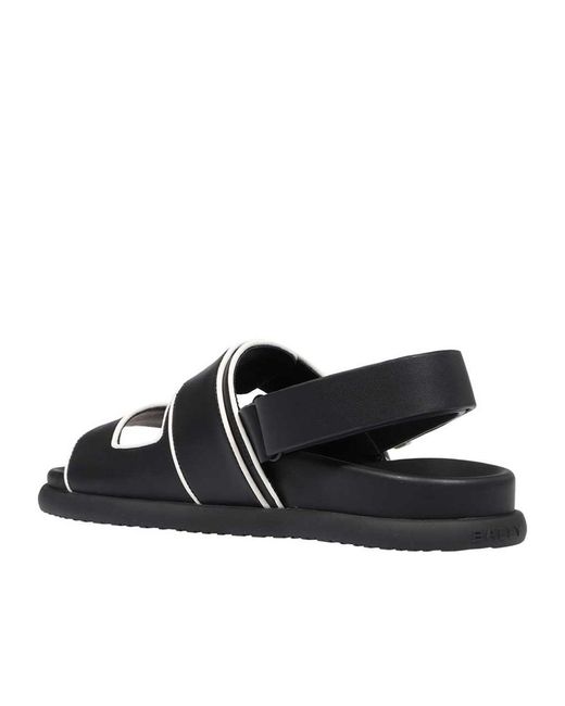 Bally Black Nyla Logo Plaque Sandals