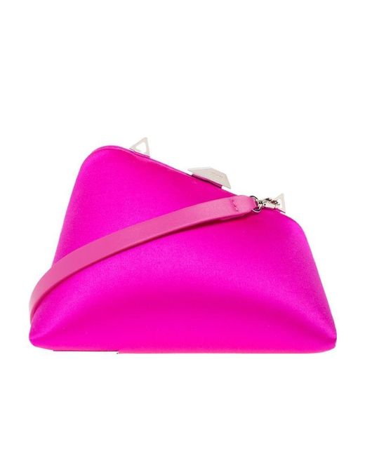 The Attico Pink 8.30Pm Logo-Print Clutch Bag