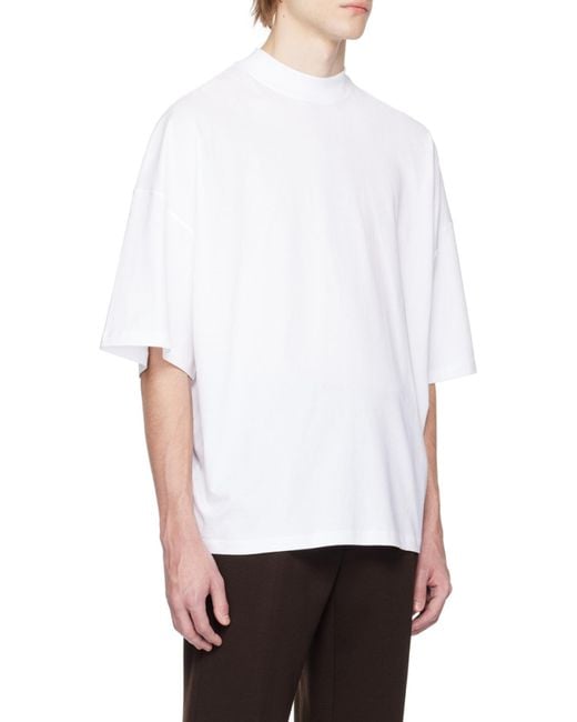 Jil Sander White Mock-Neck T-Shirt for men