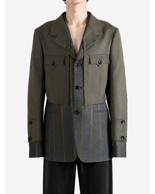 Comme des Garçons Green Long-Sleeved Suit Jacket for men