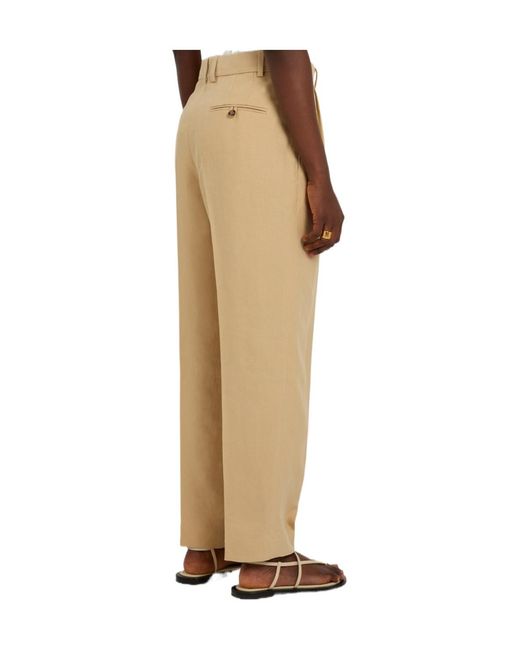 Polo Ralph Lauren Natural Pleated Tapered-Leg Hemp Trousers