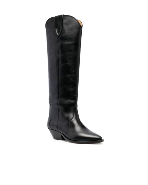 Isabel Marant Black Denvee Pointed Toe Knee-High Boots