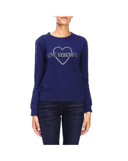 Moschino Blue Logo Details Sweater