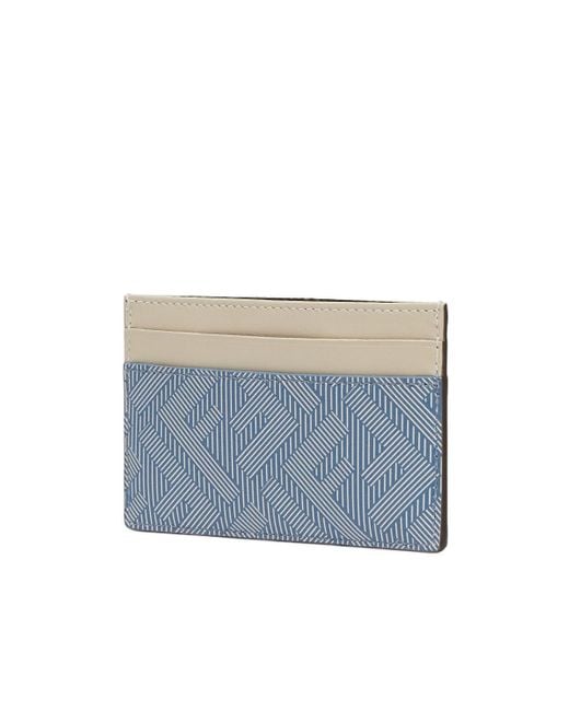 Fendi Blue Shadow Logo Plaque Cardholder for men